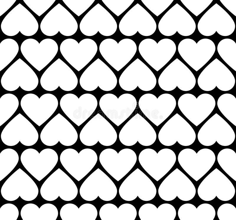 Vector modern seamless geometry pattern valentine, black and white abstract
