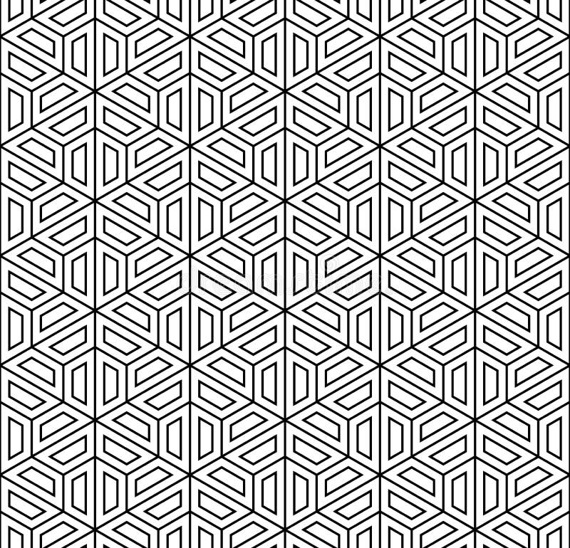 Vector modern seamless sacred geometry pattern, black and white abstract