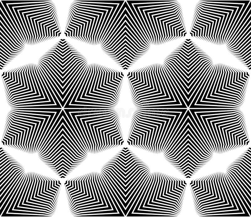 Vector modern seamless sacred geometry pattern, black and white abstract