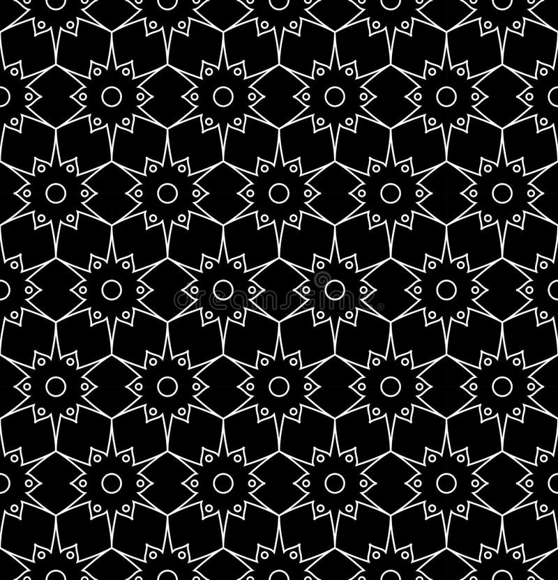 Vector modern seamless sacred geometry pattern floral, black and white abstract geometric background