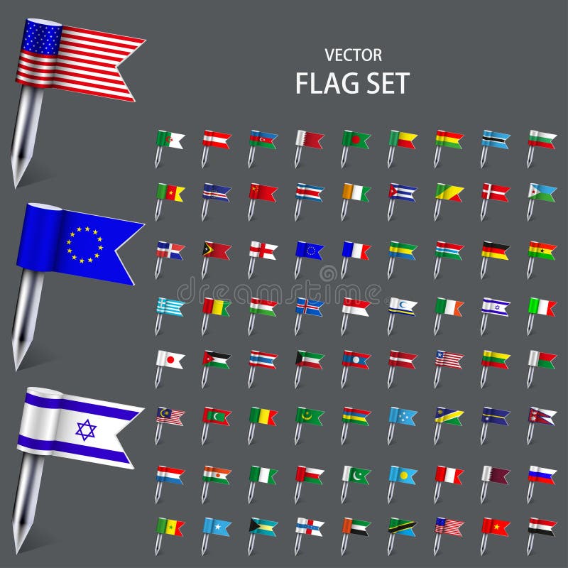 Vector modern set flags of the world royalty free illustration Vector modern set flags of the world royalty free illustration