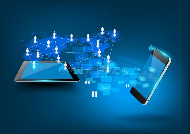 Vector modern technology business concept vector illustration