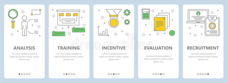 Vector modern thin line art style human resources concept banners vector illustration Vector modern thin line art style human resources concept banners vector illustration