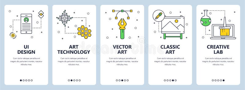 Vector modern thin line ui design vertical web banner set royalty free illustration Vector modern thin line ui design vertical web banner set royalty free illustration