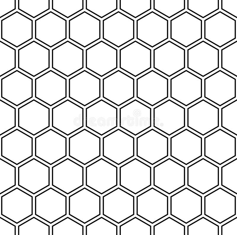 Vector moderne naadloze hexagon, zwart-witte de honingraatsamenvatting van het meetkundepatroon