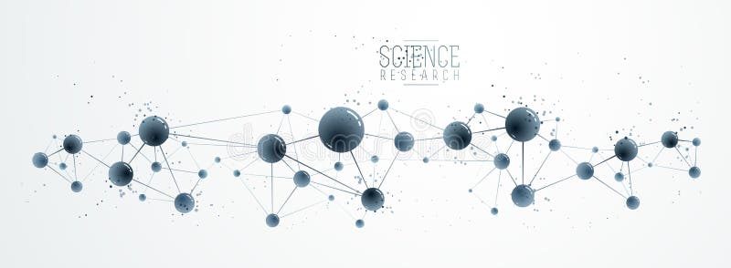 Vector molecules scientific chemistry and physics theme vector abstract background, micro and nano science and technology theme vector illustration