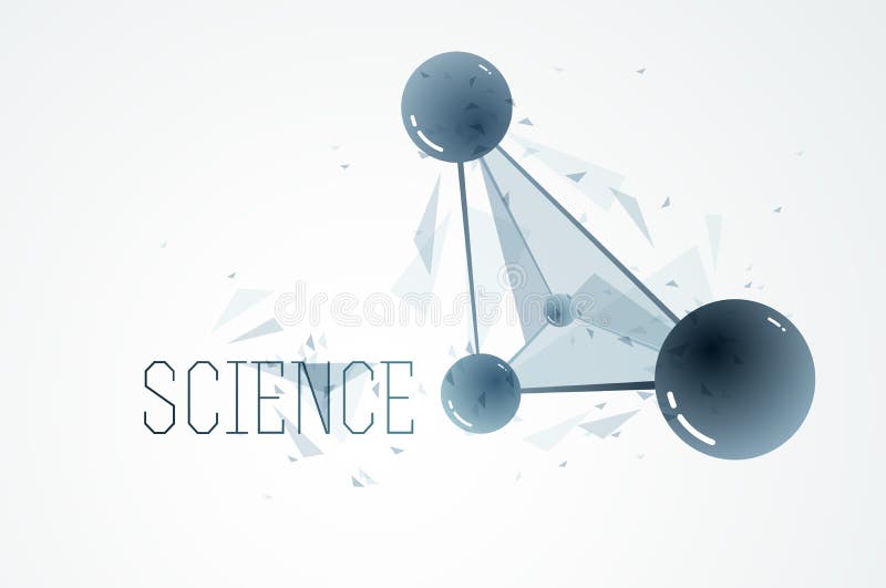 Vector molecules scientific chemistry and physics theme vector abstract background, micro and nano science and technology theme royalty free illustration