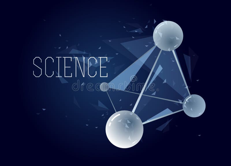 Vector molecules scientific chemistry and physics theme vector abstract background, micro and nano science and technology theme royalty free illustration