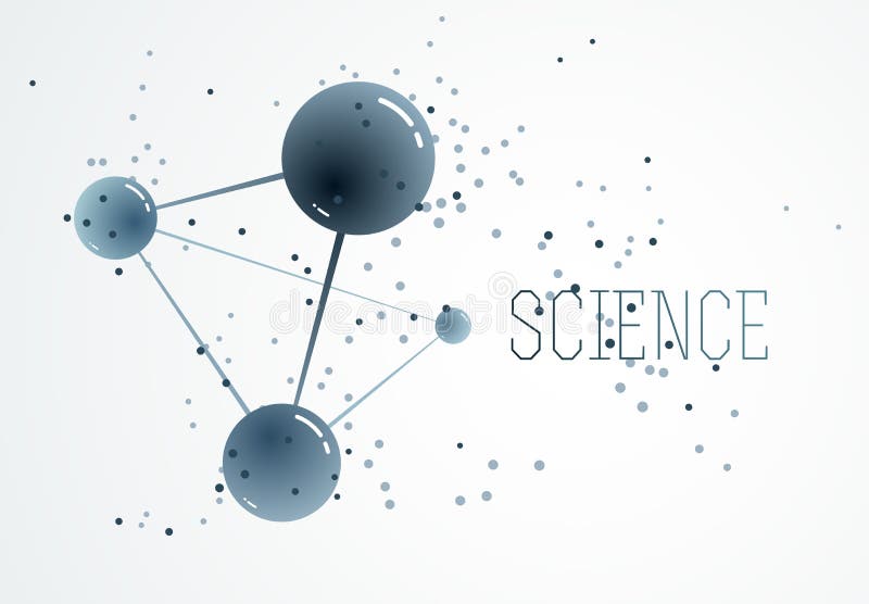 Vector molecules scientific chemistry and physics theme vector abstract background, micro and nano science and technology theme vector illustration