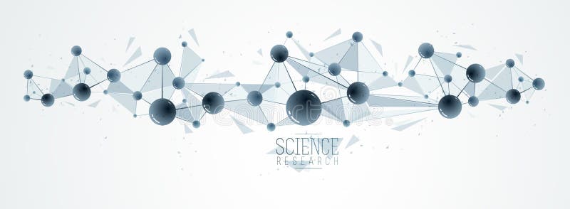 Vector molecules scientific chemistry and physics theme vector abstract background, micro and nano science and technology theme vector illustration