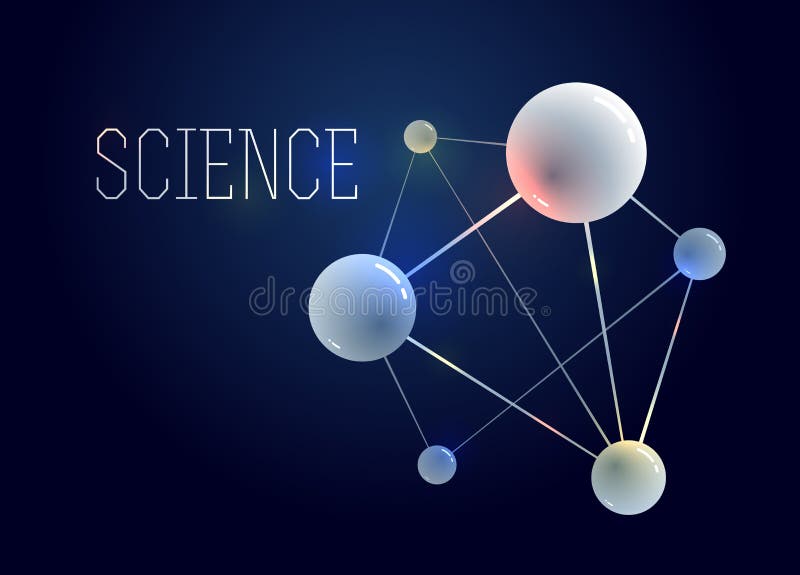 Vector molecules scientific chemistry and physics theme vector abstract background, micro and nano science and technology theme royalty free illustration