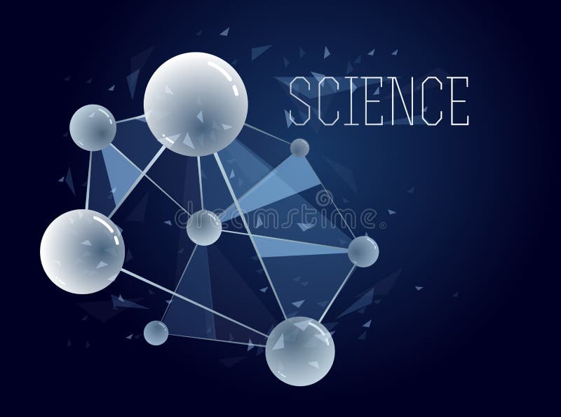 Vector molecules scientific chemistry and physics theme vector abstract background, micro and nano science and technology theme vector illustration