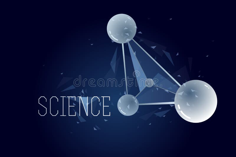 Vector molecules scientific chemistry and physics theme vector abstract background, micro and nano science and technology theme royalty free illustration