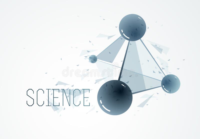 Vector molecules scientific chemistry and physics theme vector abstract background, micro and nano science and technology theme royalty free illustration