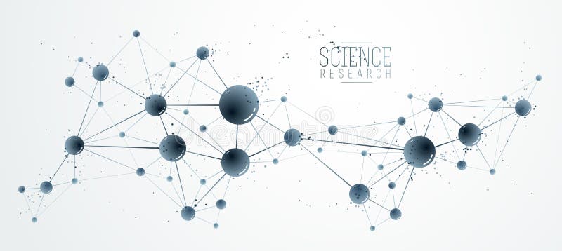 Vector molecules scientific chemistry and physics theme vector abstract background, micro and nano science and technology theme vector illustration