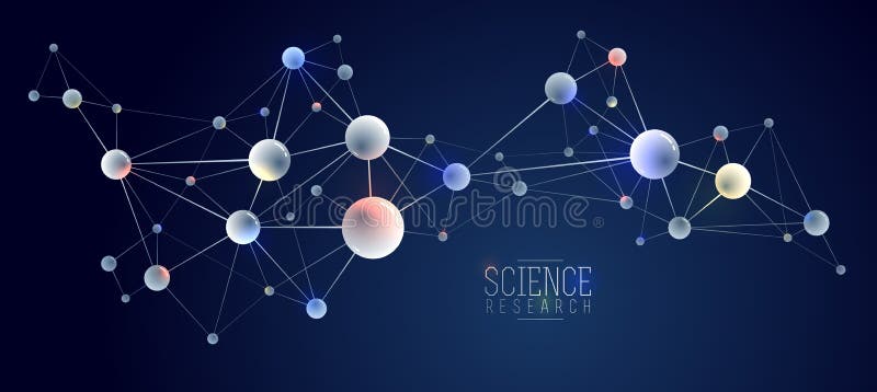 Vector molecules scientific chemistry and physics theme vector abstract background, micro and nano science and technology theme vector illustration