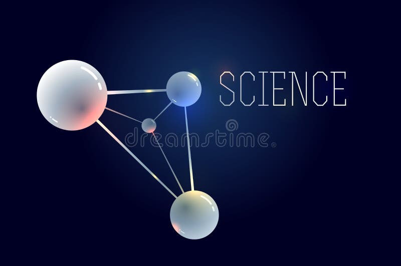 Vector molecules scientific chemistry and physics theme vector abstract background, micro and nano science and technology theme stock illustration