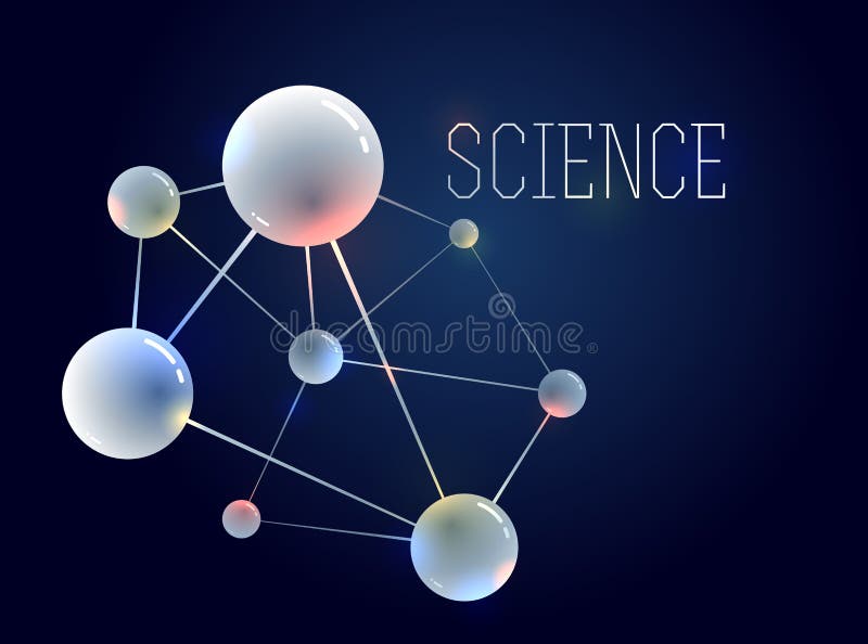 Vector molecules scientific chemistry and physics theme vector abstract background, micro and nano science and technology theme royalty free illustration