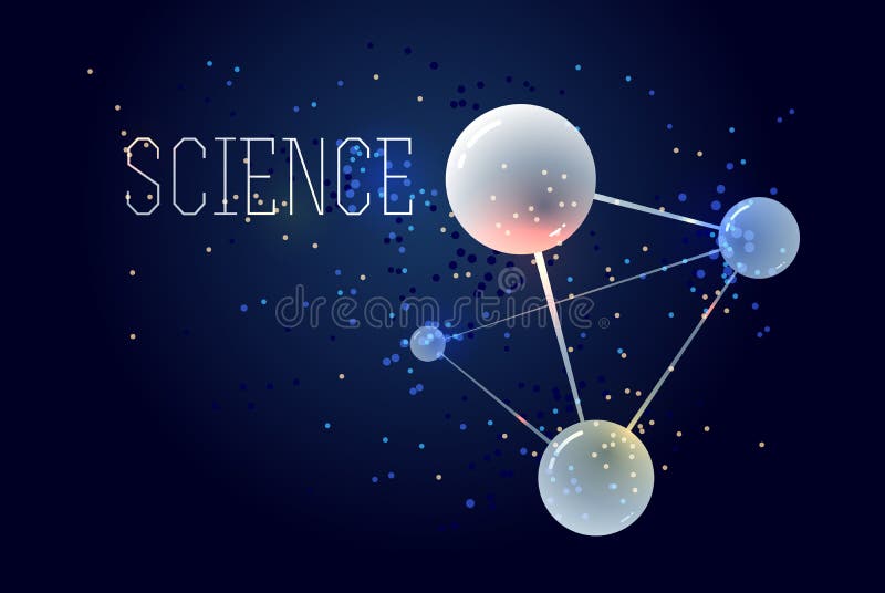 Vector molecules scientific chemistry and physics theme vector abstract background, micro and nano science and technology theme vector illustration