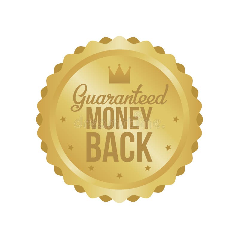 Vector Money Back Guarantee Gold Sign, Label Stock Illustration