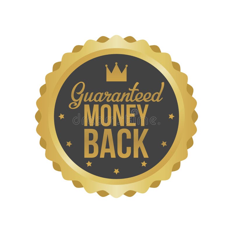 Vector Money Back Guarantee Gold Sign, Label Stock Illustration