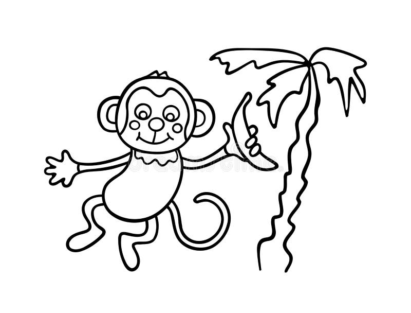 vector-monkey-banana-vector-black-outline-silhouette-cartoon-drawing-illustration-funny-jumping-monkey-banana-199172115.jpg