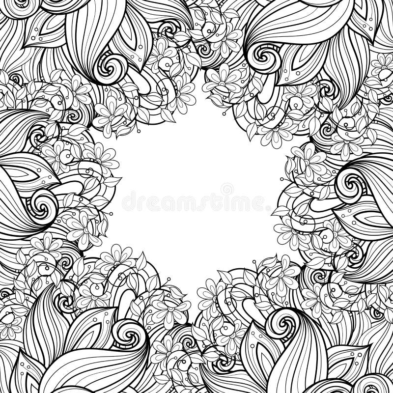 Vector Monochrome Floral Background