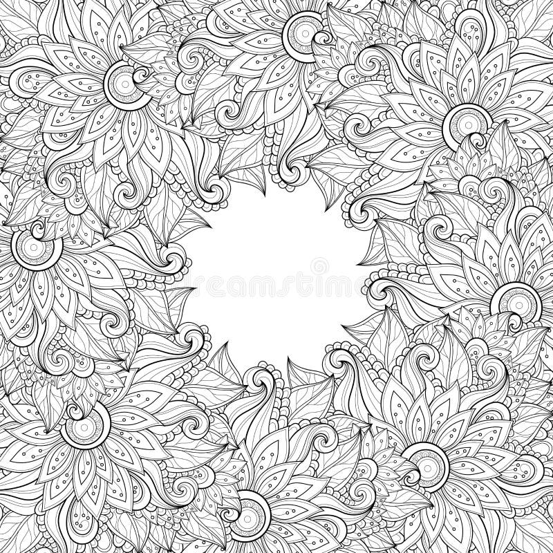 Vector Monochrome Floral Background