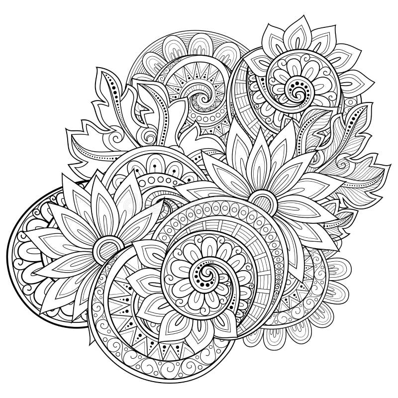 Vector Monochrome Floral Background