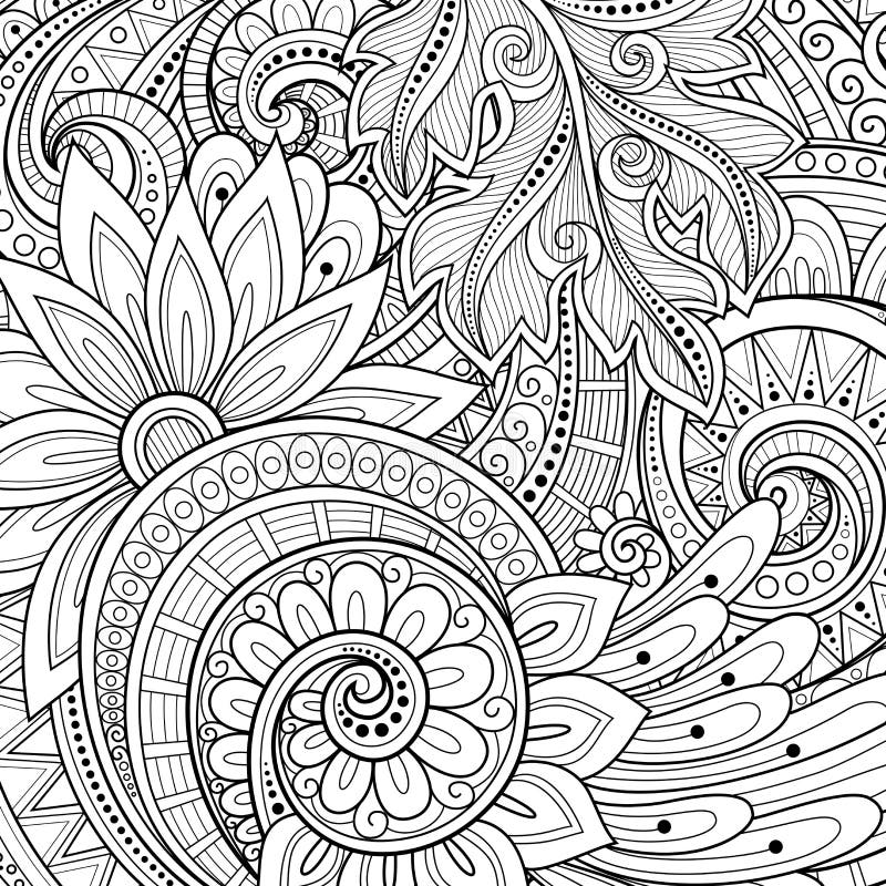 Vector Monochrome Floral Background