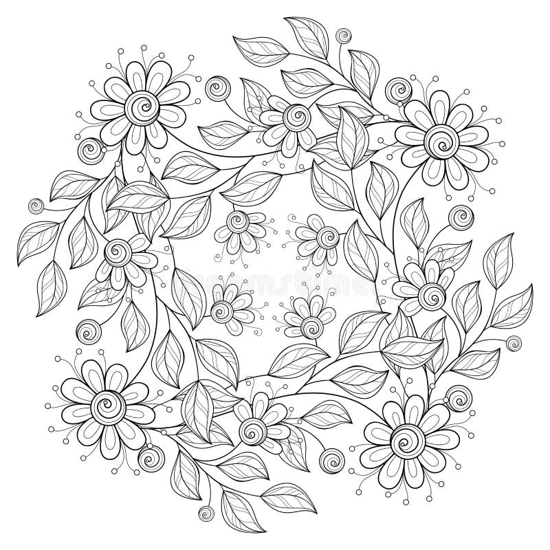 Vector Monochrome Floral Background