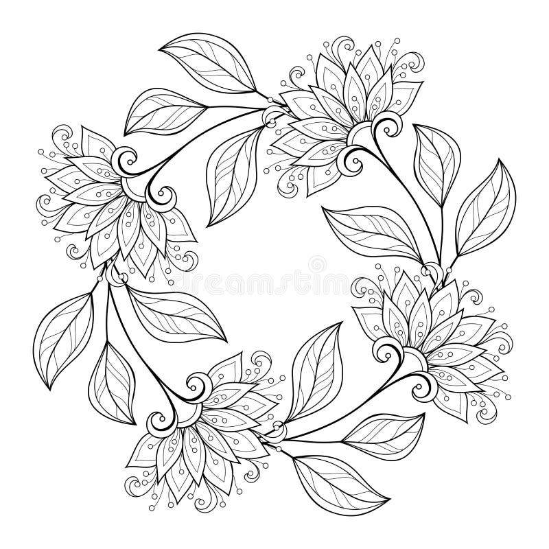 Vector Monochrome Floral Background