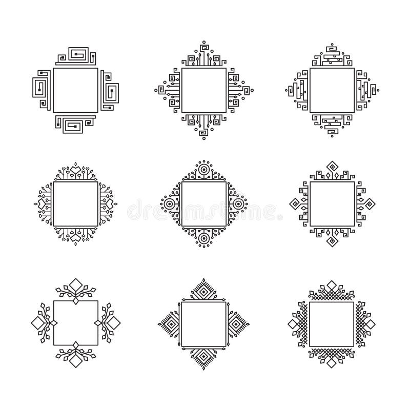 Vector monogram set stock illustration Vector monogram set stock illustration