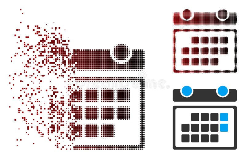 Pixel Art 8bit from 1 To 31 Day Month Calendar Icon Set Isolated