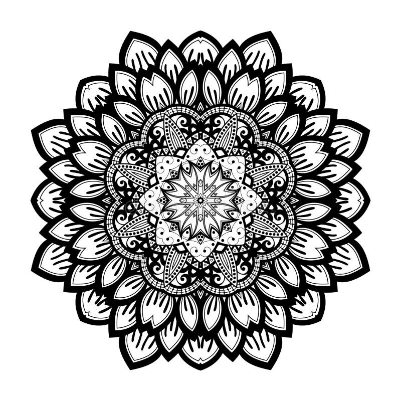 Vector Mooi Deco Zwarte Mandala royalty-vrije illustratie Vector Mooi Deco Zwarte Mandala royalty-vrije illustratie