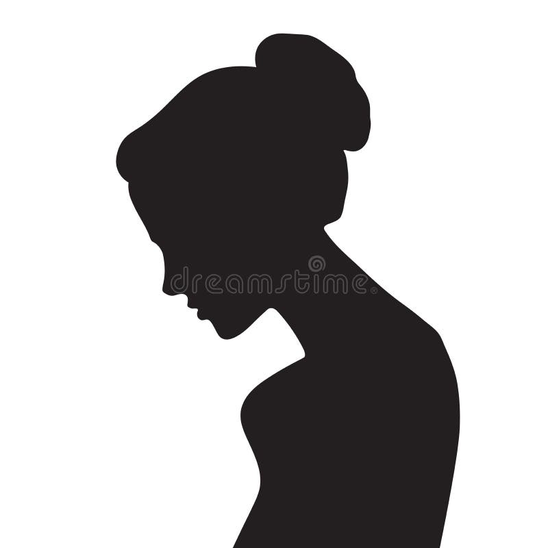 Vectorsilhouet van een mooie vrouw in profiel royalty-vrije illustratie