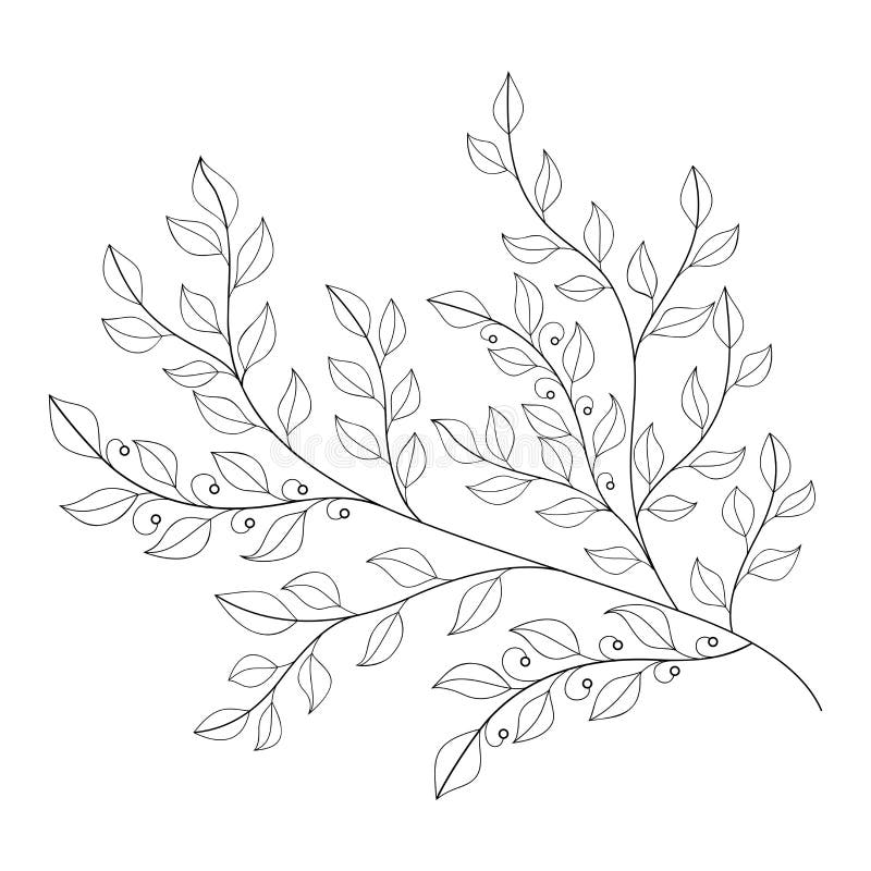 Vector Mooi Zwart-wit Contourblad royalty-vrije illustratie Vector Mooi Zwart-wit Contourblad royalty-vrije illustratie