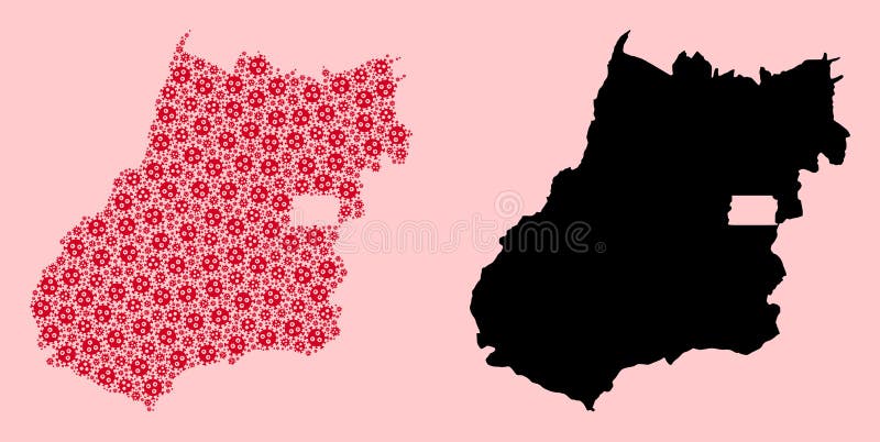 Vector Mosaic Map of Goias State of Covid Icons and Solid Map stock illustration