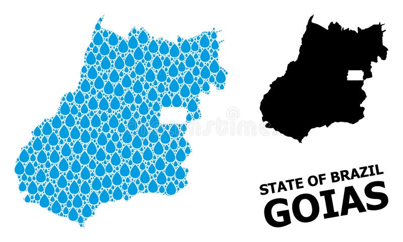 Vector Mosaic Map of Goias State of Water Tears and Solid Map vector illustration