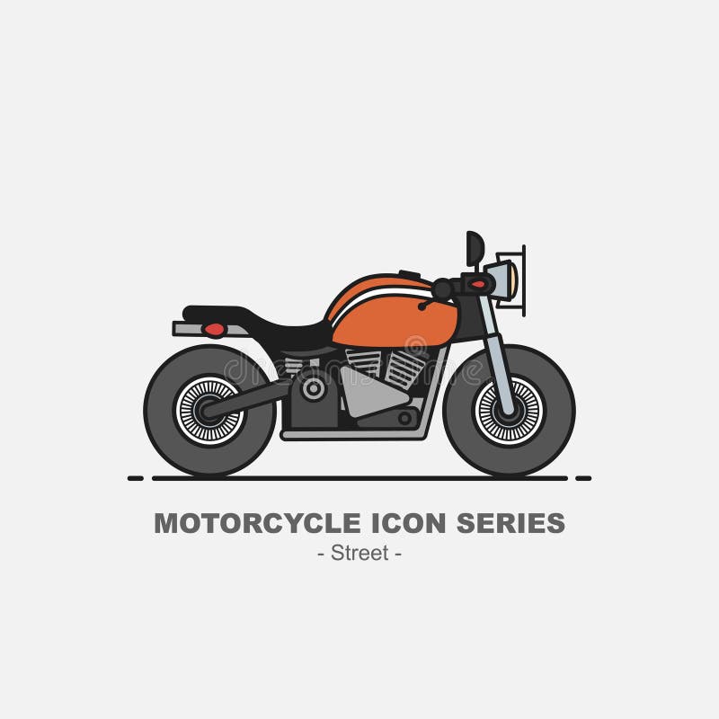 Vector motorcycle icon series street style royalty free illustration