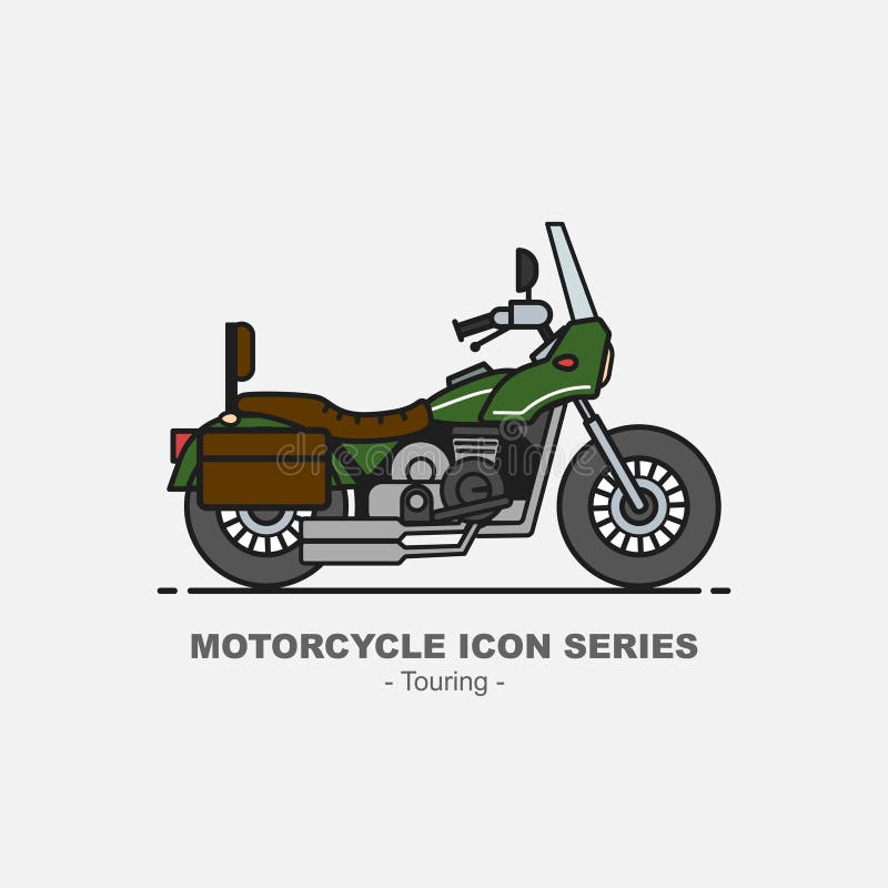 Vector motorcycle icon series touring bike royalty free illustration