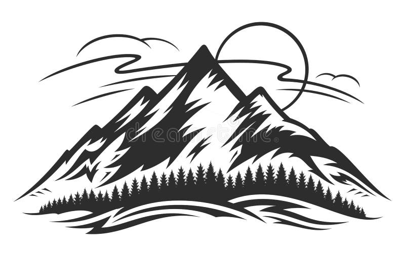 Vector mountain landscape