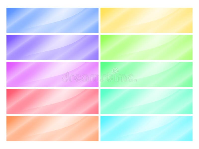 Vector multicolored glossy rectangular banner stock illustration