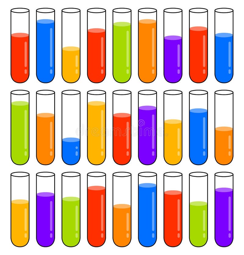 Download Multicolored Test Tubes With Liquids At Different Levels Stock Vector - Illustration of full, investigation: 30141178