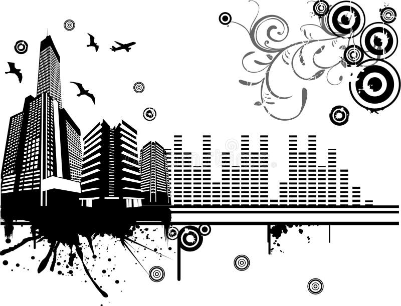 Vector music city illustration