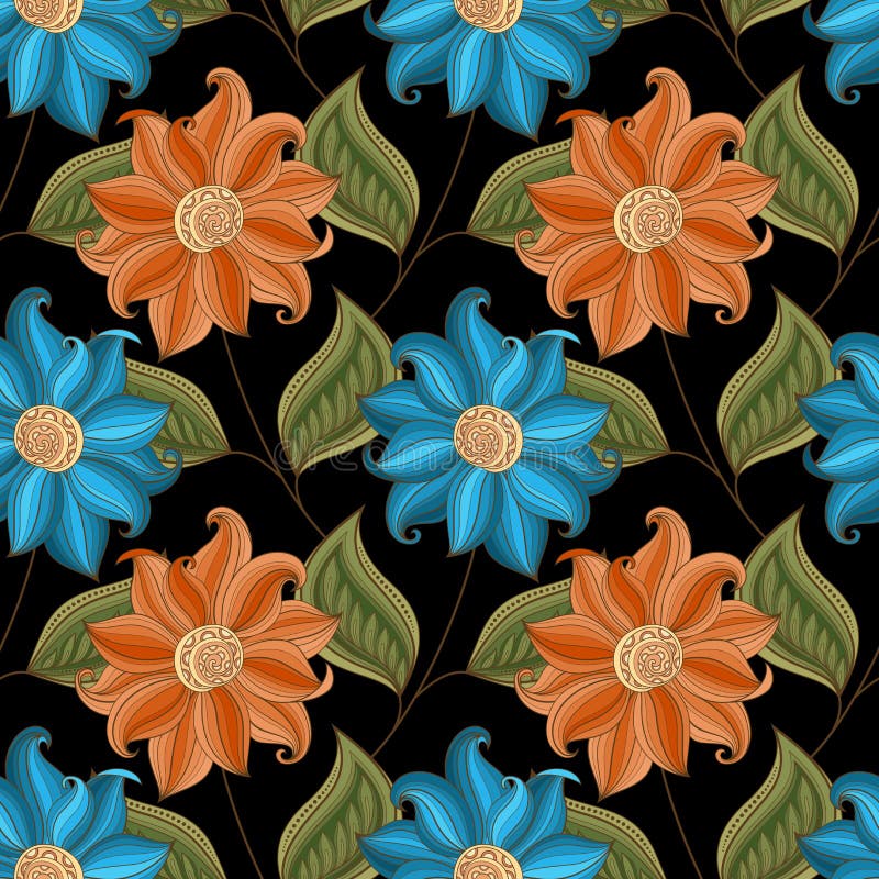 Vector naadloos bloemenpatroon stock illustratie Vector naadloos bloemenpatroon stock illustratie