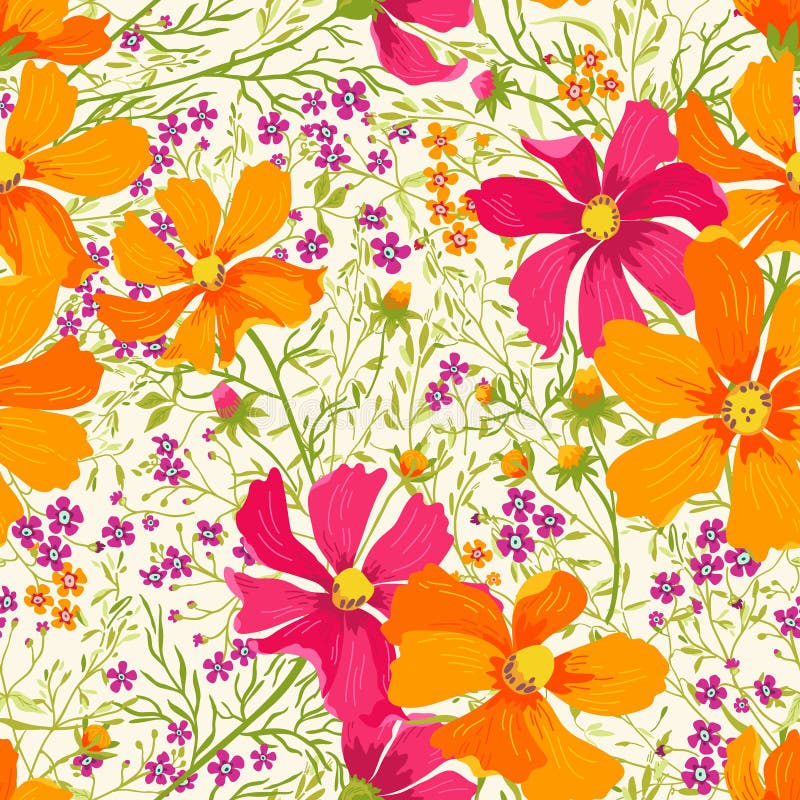 Vector naadloos bloemenpatroon stock illustratie Vector naadloos bloemenpatroon stock illustratie
