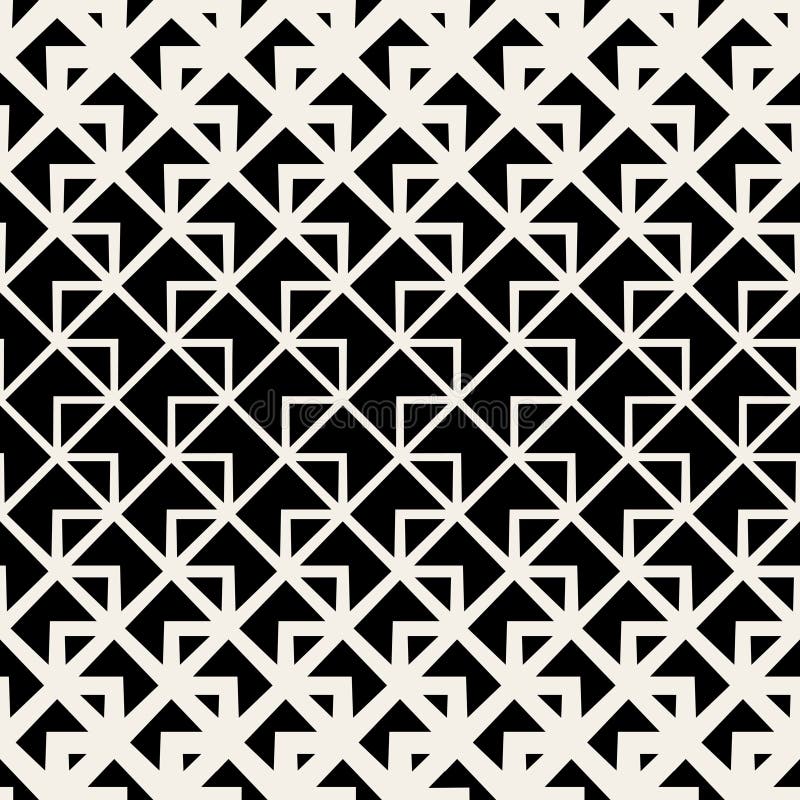 Vector naadloos driehoekig geometrisch rasterlijnenpatroon stock illustratie