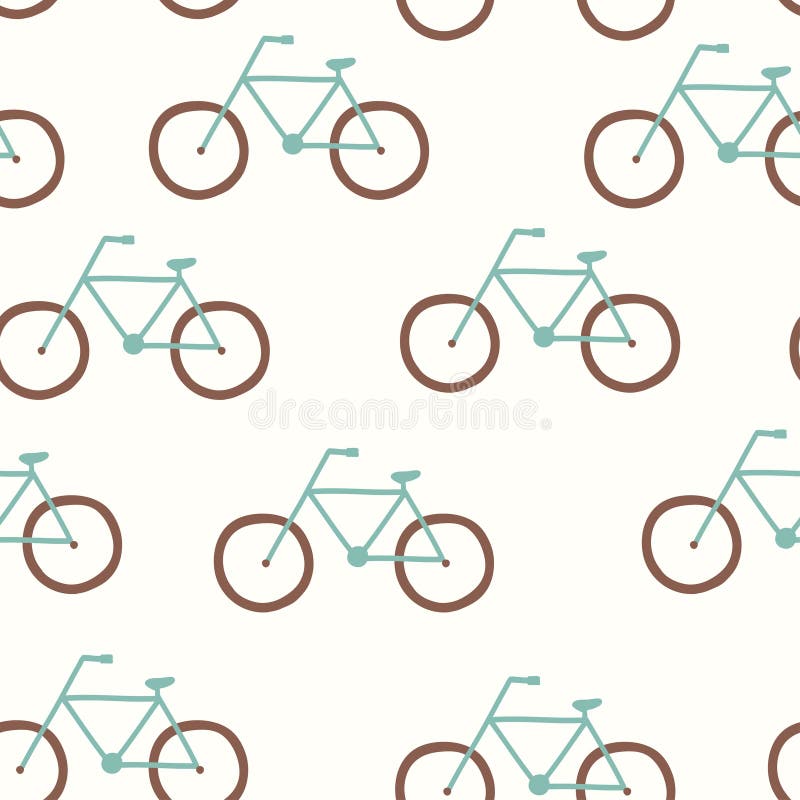 Vector naadloos patroon met uitstekende fiets stock illustratie Vector naadloos patroon met uitstekende fiets stock illustratie