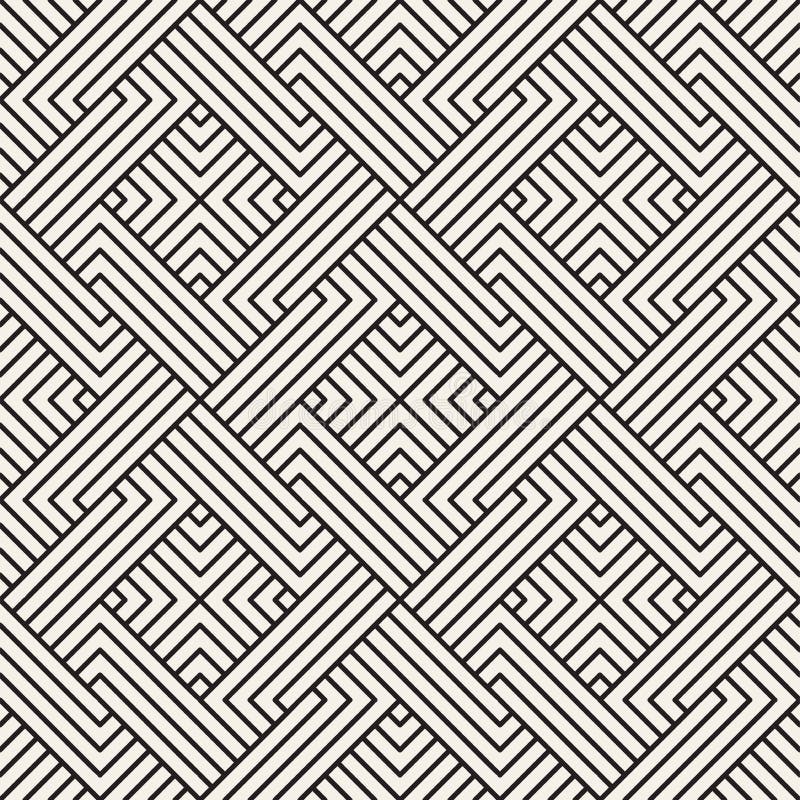 Vector naadloos patroon. Moderne, stijlvolle abstracte textuur. Herhalende geometrische tegels van gestreepte elementen stock illustratie